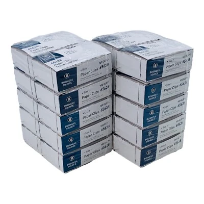 BUSINESS SOURCE 20 Boxes Paper Clips Size 1 Silver Paper Clips 100 Steel Paper Clips Per Box
