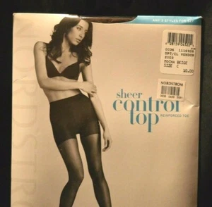 2 pares de pantimedias de control transparente Nordstrom elige talla B/C beige profundo/mocha (AA28) - Imagen 1 de 3