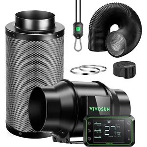 VIVOSUN AeroZesh G6 15cm 660m³/h Intelligent Inline Duct Fan w/E42A&2,5m Ducting - Bild 1 von 8