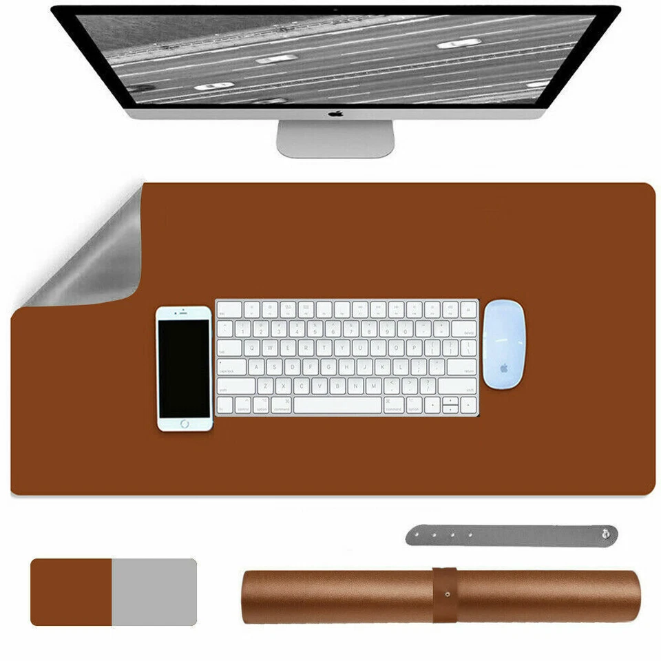 Large PU Leather Dual Sided Desk Pad Non-Slip Mouse Pad Desk Mat 600MM X 1200MM - Image 1 of 2
