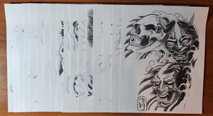 9 Hojas Doc Ray Tradicional Vintage Clásico Producción de Tatuajes Flash con Líneas - Imagen 1 de 18