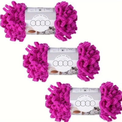 3 Pcs Finger Loops Yarn Thick Chunky Yarn Hand-Woven Bulky Yarn for DIY Crafts - Image 1 of 4