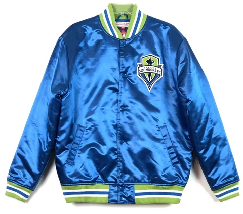 Seattle Sounders FC Mitchell & Ness Retro Satin Soccer Jacket Blue Mens M Cover