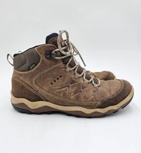 ECCO Ulterra GTX Mid Brown Leather Hiking WP Boots Shoes - Womens Size 38 US 7 - Picture 1 of 8