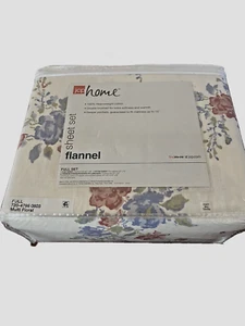 NEW IN PKG JCP HOME Full Size Sheet Set 100% Cotton Heavyweight Flannel Floral - Picture 1 of 3