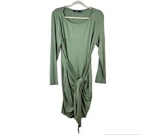 Vestido midi LAUREN RALPH LAUREN para mujer talla 12 verde salvia manga larga lazo cintura - Imagen 1 de 4