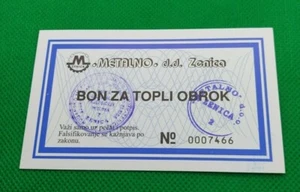 Metalno Zenica Bosnien Jugoslawien Lokalnote, Bons, Coupon, Kriegszeit 1992. - Bild 1 von 2