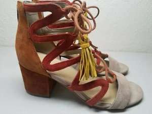 Marc Fisher Dress Sandal Brown Taupe Lace Up Rayz Womens Size 7.5 - Picture 1 of 5