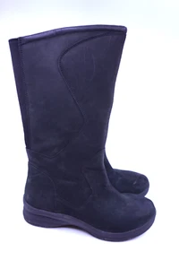 LL Bean Boots Womens Size 8.5 Leather Black Lined Tall Zip Mid Calf 502940 - Picture 1 of 7