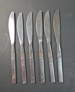 Utica Stainless UT144 Lot 6 Messer Black Accent Satin Scrolls Japan - Bild 1 von 5