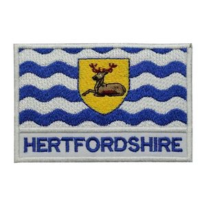 Hertfordshire County Flagge Aufnäher Bügelbild Patch Aufnäher Abzeichen bestickt Patch - Bild 1 von 1