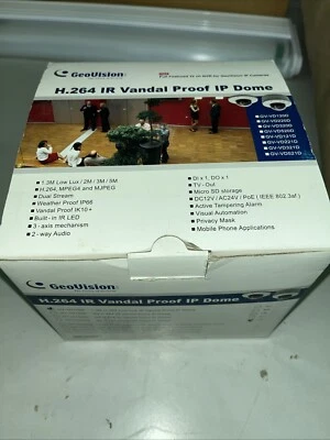 Geovision GV-VD120D 1.3MP IR Outdoor Vandal Proof Dome IP Security Camera PoE - Image 1 of 2