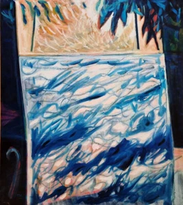 TOGO (Enzo Migneco), Mareggiata, tela 80x90, autentica. BELLISSIMO: SOLE e MARE! - Foto 1 di 2