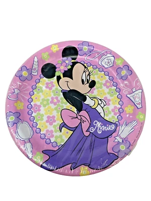 Vintage 1998 Minnie Mouse Paper Plates 8 Ct Dessert Vintage 90s Party 7" - Image 1 of 2