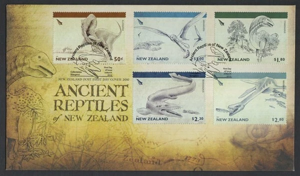 NEW ZEALAND FDC 2010 ANCIENT REPTILES OF NZ SET OF 5 (ID:F2290 (3/3) - Image 1 of 1