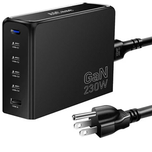 230W GaN 5in1 USB C Charger Station PD Fast Desktop Charger AC to DC Convertor - Picture 1 of 8