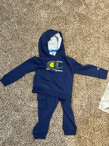 Champion Boys 2-Piece Tracksuit Set, Hoodie & Pants Size 4T Blue - Picture 1 of 2