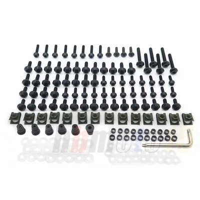 Black Fairing Bolt Kit body screws For Suzuki Honda Yamaha Aprilia Kawasaki GSXR - Image 1 of 4