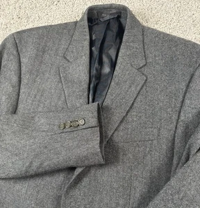 Lauren Ralph Lauren Blazer Wolle Kaschmir Fischgrät Grau Schwarz Jacke 40R - Bild 1 von 12