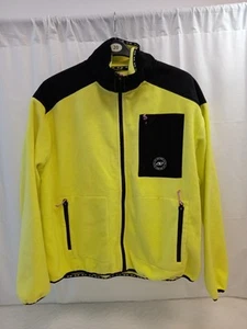 ❤️ DKNY Sport Yellow Black Fleece Zip Up Jacket Size XL Vgc - Picture 1 of 7