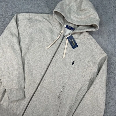 Polo Ralph Lauren Jacket Mens XL Tall Tan Fleece Full Zip Hoodie NEW - Image 1 of 4