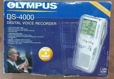 Olympus DS-4000 Professional Handheld Digital Voice Recorder w/Charger/32MB Card - Image 1 of 4