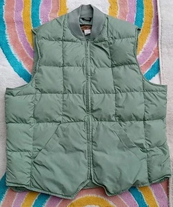 Vintage 1960s 70s Eddie Bauer Down Skyliner Vest Large Sage Green EXCELLENT - Picture 1 of 13