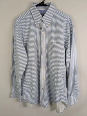 J. McLaughlin Shirt Men's Large Blue Button Down Long Sleeve Cotton Stretch - Image 1 of 4