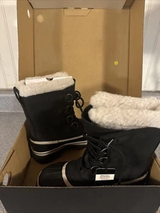 Sorel Damas Talla 6 Caribou Botas de Invierno Impermeables, Negras, Nuevas en Caja - Imagen 1 de 6