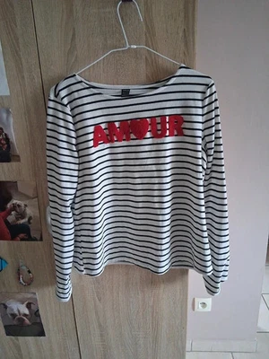 Marinière shein lettrage amour taille L - Photo 1/4