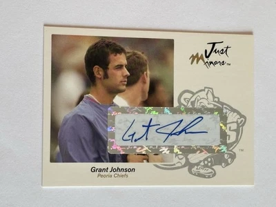 GRANT JOHNSON JUST MENORES AUTÓGRAFO AUTO RC PEORIA CHIEFS CHICAGO CUBS Foto 1 de 2