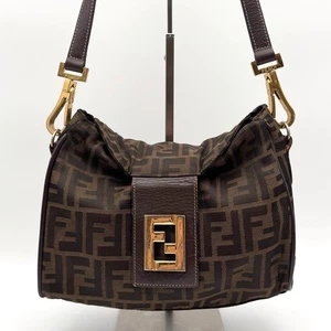 Sac à bandoulière Fendi seau maman sac à main motif Zucca logo FF marron nylon JAPON. - Photo 1/13