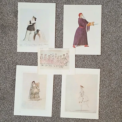 Victorian Theatre Actors Costumes Colour Illustrations VTG 1979 Art Book Prints - Imagem 1 de 4