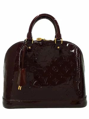 Bolso de mano Louis Vuitton con monograma Vernis Alma PM M91611 charol Amarante #T997 Foto 1 de 4
