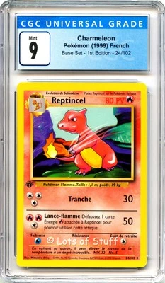 CGC 9 MINT French Charmeleon / Reptincel Base 1st Edition Pokemon 24/102  -04 - Image 1 of 2