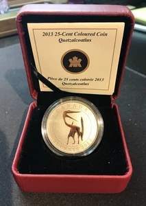 2013 Canada 25-cent Coloured coin - Quetzalcoathus - Picture 1 of 3