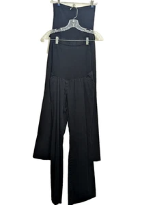 Lote de 2 Pantalones Med Maternity Maternidad Vestido Negro Sarga Pantalones Elastizados - Imagen 1 de 11