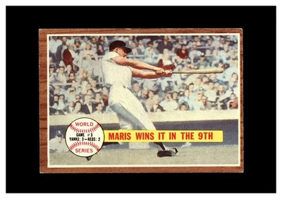 1962 Topps #234 Serie Mundial Juego 3 Roger Maris New York Yankees Foto 1 de 2