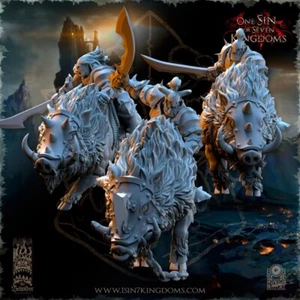 Orcs Beast Boars Riders with Swords(x3)/Dungeons and Dragons/Beholder Miniatures - Imagen 1 de 1