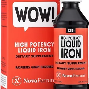 NovaFerrum hochpotente flüssige Eisenergänzung Himbeere Traube Geschmack 125mg 6 Oz - Bild 1 von 1