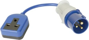 Adaptador de conexión eléctrico enchufe 16A a 13A Reino Unido enchufe mosca plomo caravana camping - Imagen 1 de 13