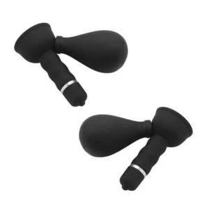 Stimolatore seno nero set 2 pz pompa succhia capezzoli massaggiatore vibrante - Foto 1 di 4