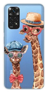 Coque en silicone imprimée compatible Xiaomi Redmi Note 11 4G Funny Girafe - Picture 1 of 3