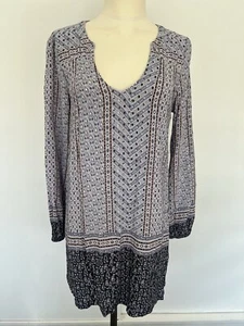 Tigerlily Dress Women 10 Blue Navy Kaftan Paisley Long Sleeves Shift RRP $179 - Picture 1 of 10
