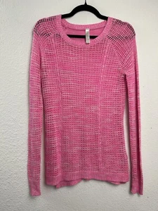 CHEROKEE Girls SWEATER Shirt size XL/TG 14/16 Pink Long Sleeve Crochet BarbieCon - Picture 1 of 10