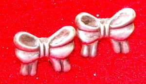 VINTAGE 1960'S STERLING BOW CLIP EARRINGS , TAXCO - Picture 1 of 3