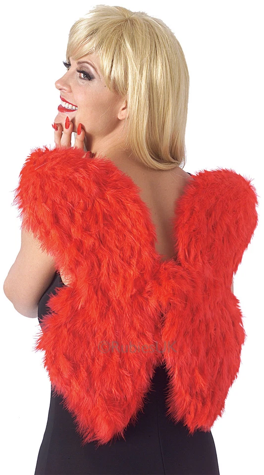 Accesorio de vestido de fantasía con alas de plumas rojas para dama Foto 1 de 1