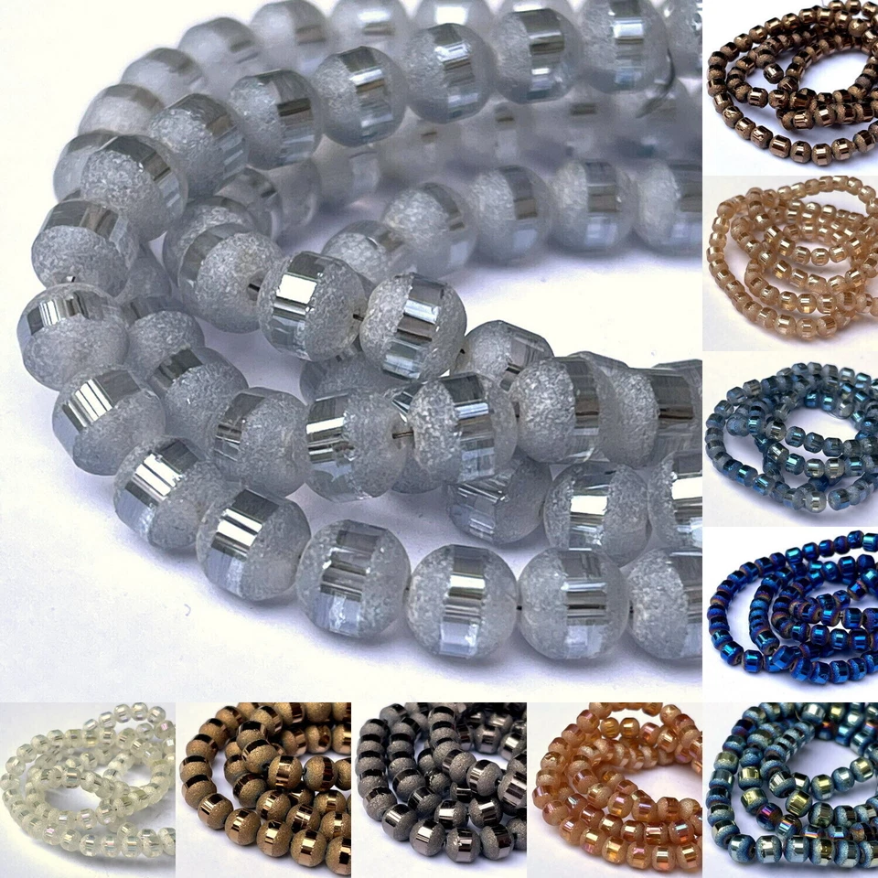 Glas Perlen Schmuckperlen Glasperlen Rund Schliffperlen Galvanisiert Matt 4-9mm - Bild 1 von 1