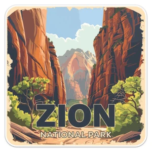Calcomanía de vinilo adhesiva vintage para parachoques de coche del Parque Nacional Zion - Imagen 1 de 6