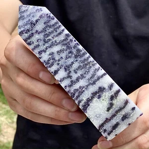 357G  Natural Zebra stone Column Obelisk CrystalColumn Wand Point Healing Stone - Picture 1 of 12